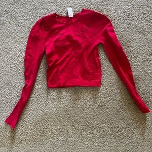 Red cropped shirt